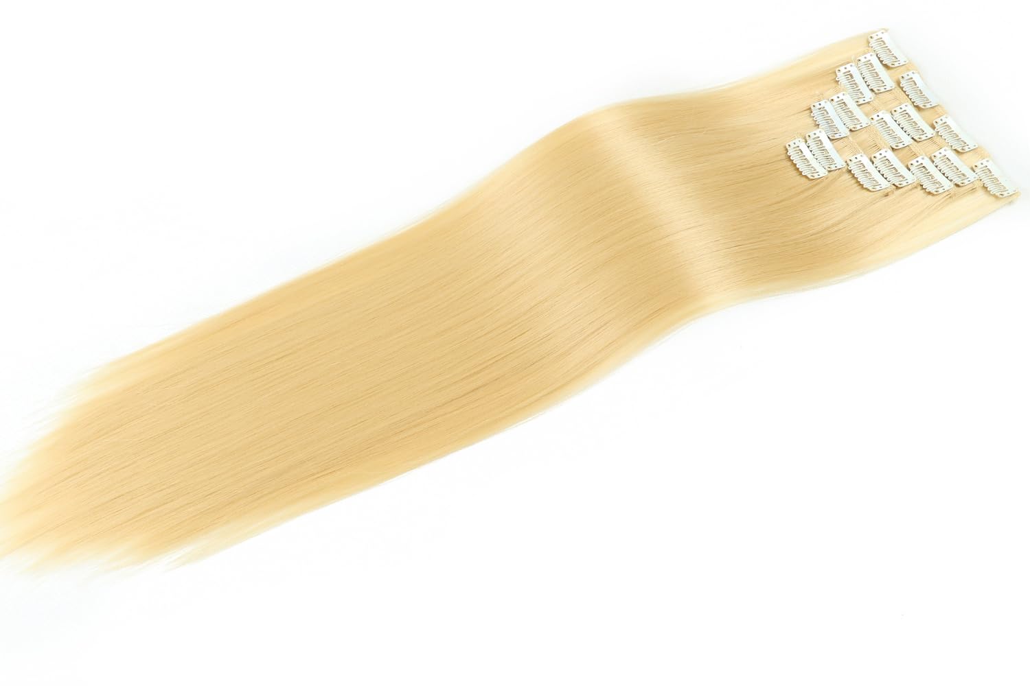 Royalfirst Clip in Hair Extensions for Women 22 Inch 7PCS Clip Ins Long Straight Hair Extension Double Weft Synthetic Thick Hairpieces Halloween Cosplay Daily Use (9#) - Image 4
