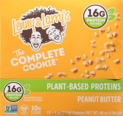 Image of Lenny & Larry's The Complete Cookie, Peanut Butter, Soft Baked, 16g Plant Protein, Vegan, Non-GMO, 4 Ounce Cookie (Pack of 24)