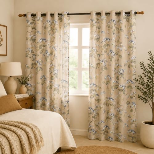 Image of Clasiko Cotton Sheer Curtain Set of 2 | 54x60 Inches /5 Feet | Linen Texture | Peach Mist | 40% Light Filtering | 54x60 Inches | Printed Window Curtain for Living Room, Bedroom