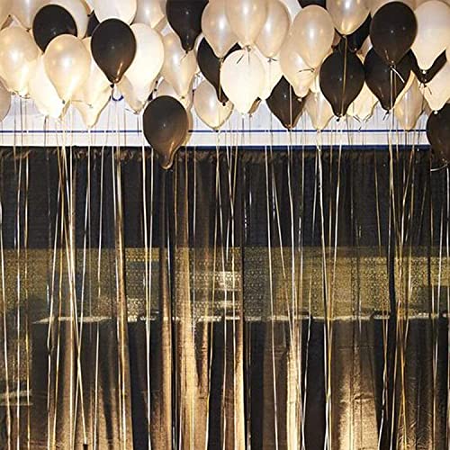 Image of PartyWoo Crepe Paper Streamers 6 Rolls 492ft, Pack of Gold, Silver and Black Party Streamers for Party, Birthday and Wedding Decorations (1.8 Inch x 82 Ft /Roll)