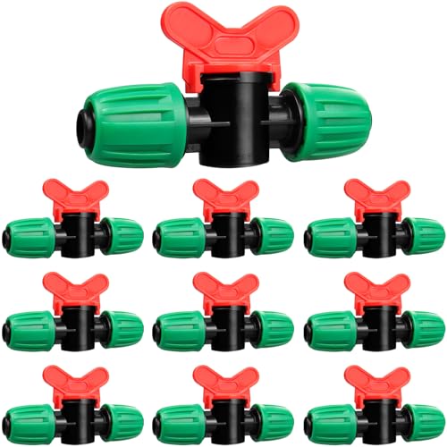 Gardrip 10 Pack Drip Irrigation Valve for 1/2 Inch Drip Tubing (1/2' ID x 0.65' OD)：1/2'' In-line...