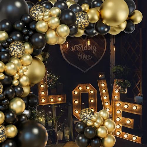 Miniatura 4 de Arco Para Globos Negros Y Dorados, 115 Piezas Guirnalda Globo Con Globos Dorados Globo Negros, Kit Arco Globos Para Decoracion Cumpleaños, Fiesta, Graduacion, Boda, Despedida De Soltera, Jubilación