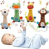 【Weiches Plüschmaterial】-Die Plüschpuppen-Schüttelglocke besteht aus weichem Plüschmaterial, das hautfreundlich und bequem ist und dem Baby keine Kratzschäden zufügt. Verblasst nicht, ist fusselfrei und langlebig.