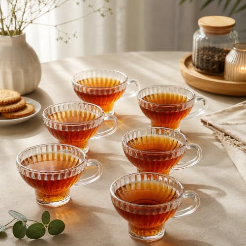 Image of bellemax Tea and Coffee Cup Glass Mug, Used for Tea, Coffee, Green Tea, Lemon Tea Cup (BX-11, Set of 2)