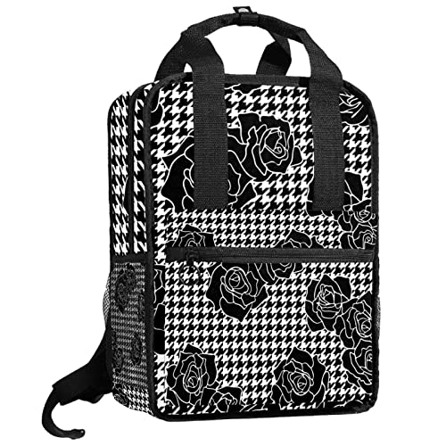 Sac à dos pour garçons à motif floral rose et bretelles réglables