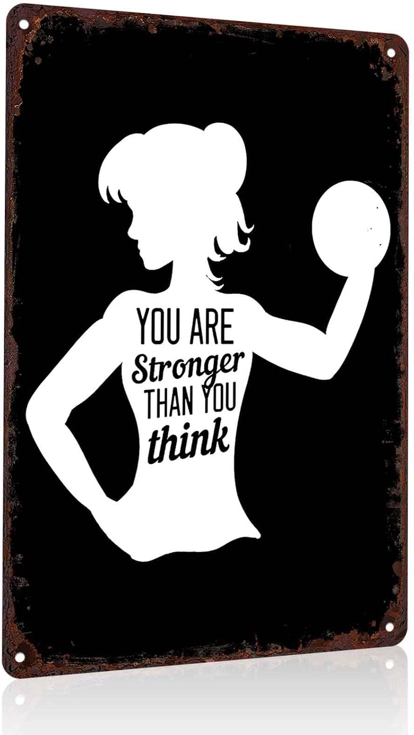Girl Power Fitness Vintage Metal Wall Art Signs 8X12 Inch