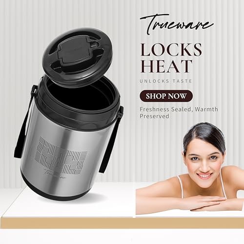 Image of Trueware Legend 5 Stainless Steel PU Insulated Hot and Cold Lunch Box with 5 SS Container 300 ML Each