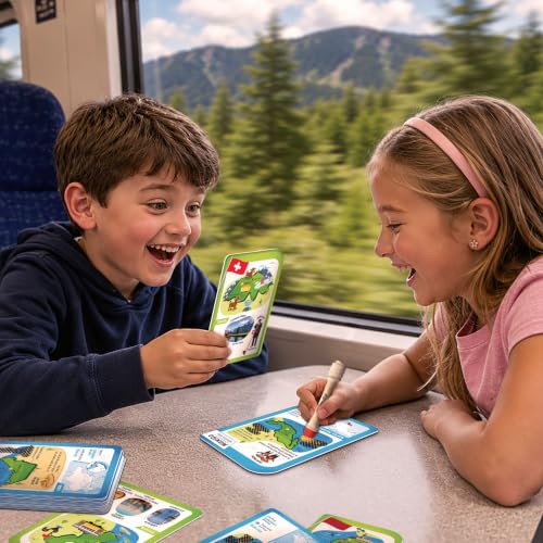 Image of Imagimake World Flash Cards | Educational Card Game | Kids Age 8+ | World card game: 52 cards & super swiper; swipe & reveal magic patches; learn 450+ facts on Country & Capitals