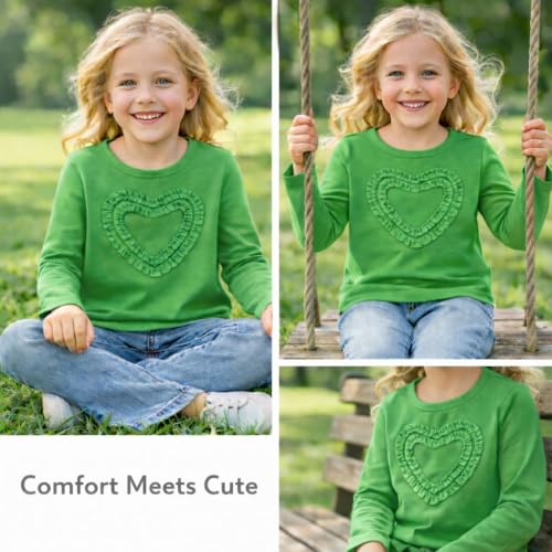 Image of Girls' Heart-Shaped Long Sleeve T-Shirt