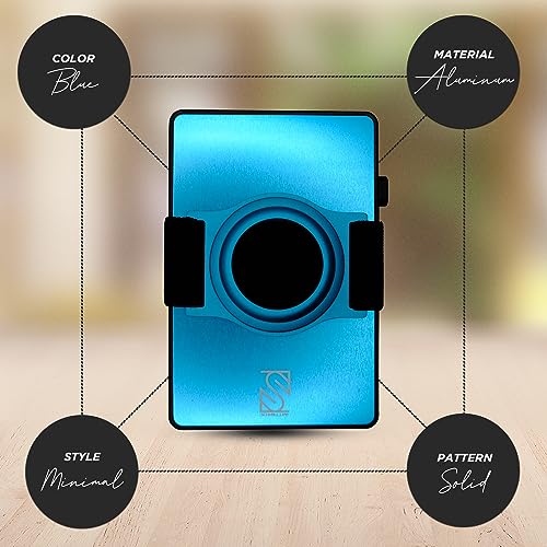 Slim AirTag Compatible Wallet - Slim Card Wallet Expandable for 7 Cards - Slim Wallets for Men & Women - One Button Release Aluminum Rfid wallet - Credit Card Holder Wallet (Blue)4