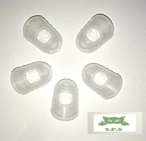 S.P.S Fingertip Protector for Ukulele Guitar Silicone Finger Guards 5pcs (M (Women), Clear)