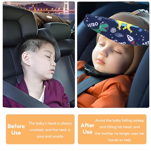 2 Stück Kopfhalterung Kindersitz,Kopfhalter Auto Schlaf Kind,Baby-Fallschutz-KopfstüTze,Baby Schlafen Schlafkissen Car Headrest,Comfy Kopfgurt,für Coche Kinder KopfstüTze Befestigungshalterung Band
