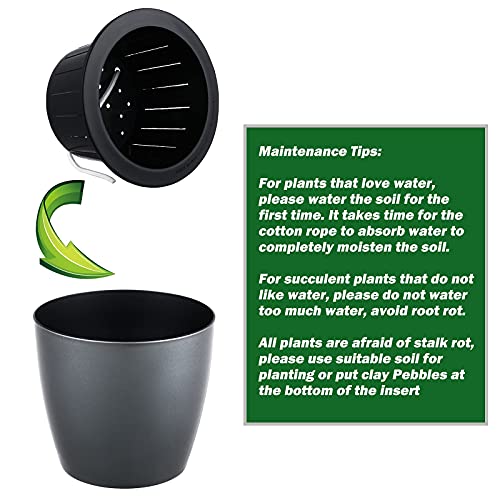 6 Pack 6.7 Inch Self Watering Plant Pot For Indoor Plants, African Violet Pots For Plants With Wick Pot,Large Orchid Pot For Orchid,Self Watering Planter For Devil's Ivy,Spider Plant Home Décor #TOP7