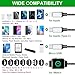 Multi Charging Cable for Apple Watch, Magnetic Wireless Charger, 4 in 1 Nylon Braided Cord for Multiple Devices, USB C/Micro Port/Compatible with iWatch Series 10-1/iPhone 16 15 14/iPad/Android - 6FT