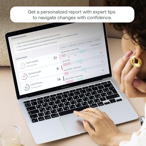 Image of Mira Menopause and Perimenopause Test Kit for Women, Track Follicle Stimulating Hormone (FSH) Levels, Digital Fertility Tracker + 10 FSH Test Strips, Monitor Fertility Status at-Home with Mira App