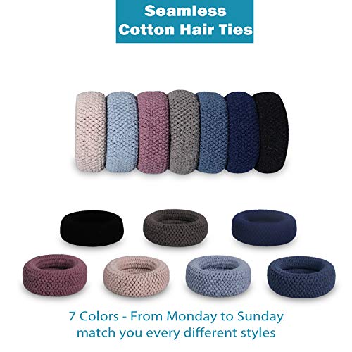HOYOLS Large Seamless Hair Ties for Thick Hair Women Soft Stretchy Ponytail Holders - Image 3