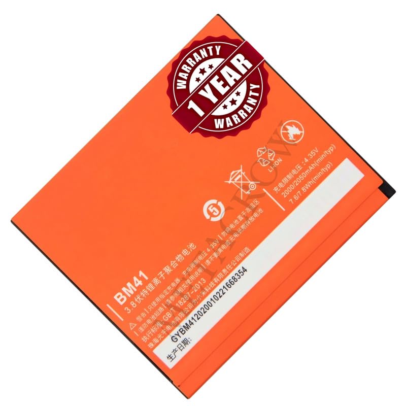 Image of Original BM41 Battery Compatible for Xiaomi Redmi 1 | Redmi 1S - (2000mAh) - 1 Year Warranty JK1