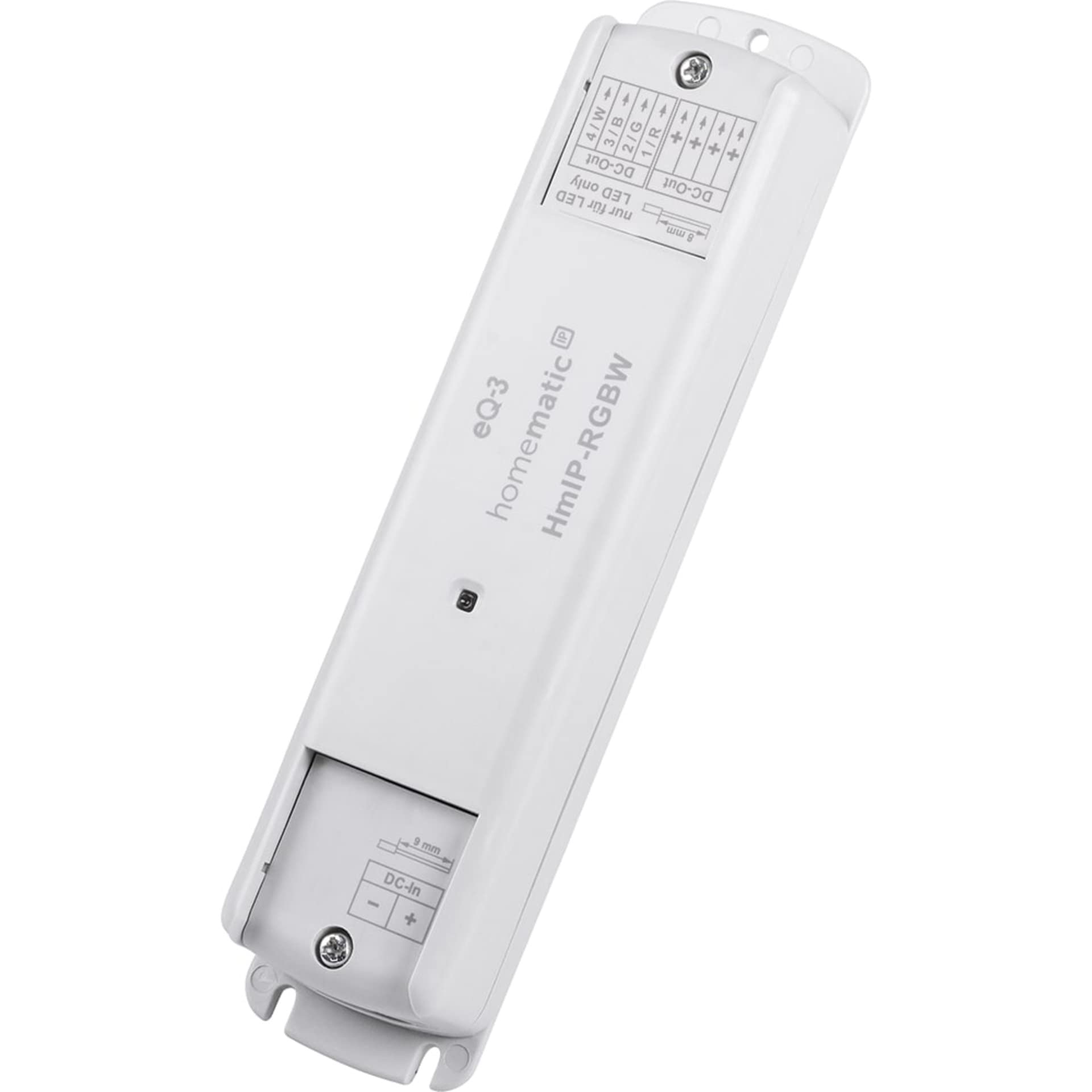 Homematic IP Smart Home LED Controller - RGBW, Indirect Lighting, Controls Lightstrips. LED Strips via App, Google Assistant and Alexa, 157662A0