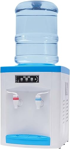 mignonnememe Dispensador de enfriador de agua con carga superior, dispensador de agua fría y caliente, enfriador de agua para encimera, capacidad