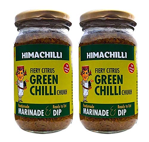 HIMACHILLI Traditional - Green Chilli Chukh - Pack of 2, (Each Bottel 200gm)
