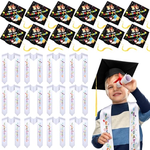 Xtinmee 24 Pieces Preschool Graduation Cap and Stole 2026 Next