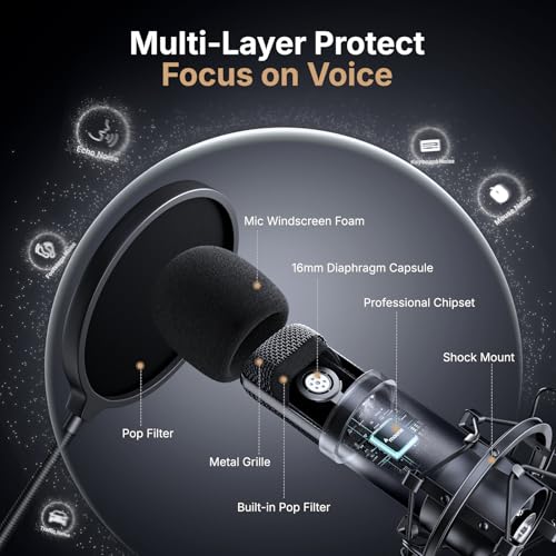 Image of MAONO A04-Gen2 XLR /USB Condenser Mic for Podcast: 192kHz /24Bit Cardioid Microphone for YouTube with Noise Cancellation Software, Metal Arm Kit, Professional Chipset for Recording, Studio, Streaming