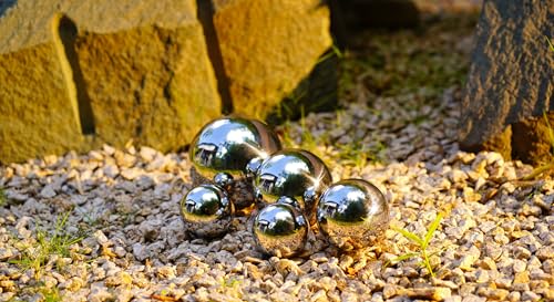 SOUCCESS DEKOKUGELN Edelstahl, 5ER-Set - 5 Edelstahl-Kugeln IM Set, DEKOKUGELN, TEICHKUGELN, SCHWIMMKUGELN, EDELSTAHLKUGELN HOCHGLANZPOLIERT