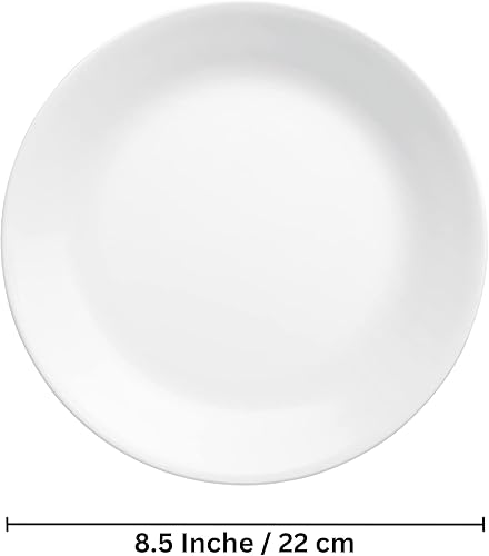 Miniatura 2 de Corelle 8.5-Inch Lunch Plates, Set of 6, Lightweight Vitrelle Glass, Chip & Crack Resistant, Dishwasher & Microwave Safe, White