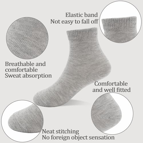12 Pair Toddler Socks Boys Crew Socks Kids Athletic Mid Cut Sock Multipack for Boy Girls 1-14 Years3