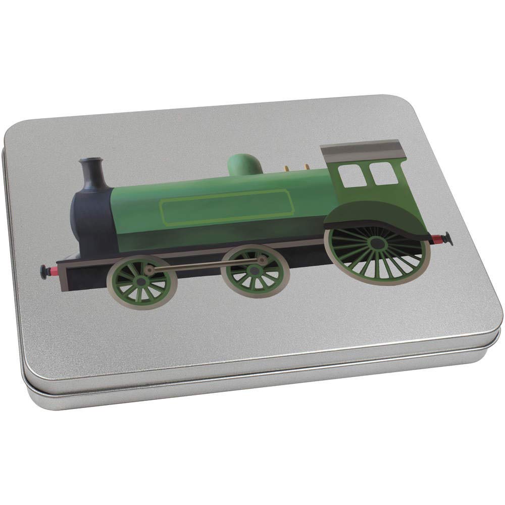Azeeda 220mm 'Steam Train' Metal Hinged Tin/Storage Box (TT00112983)