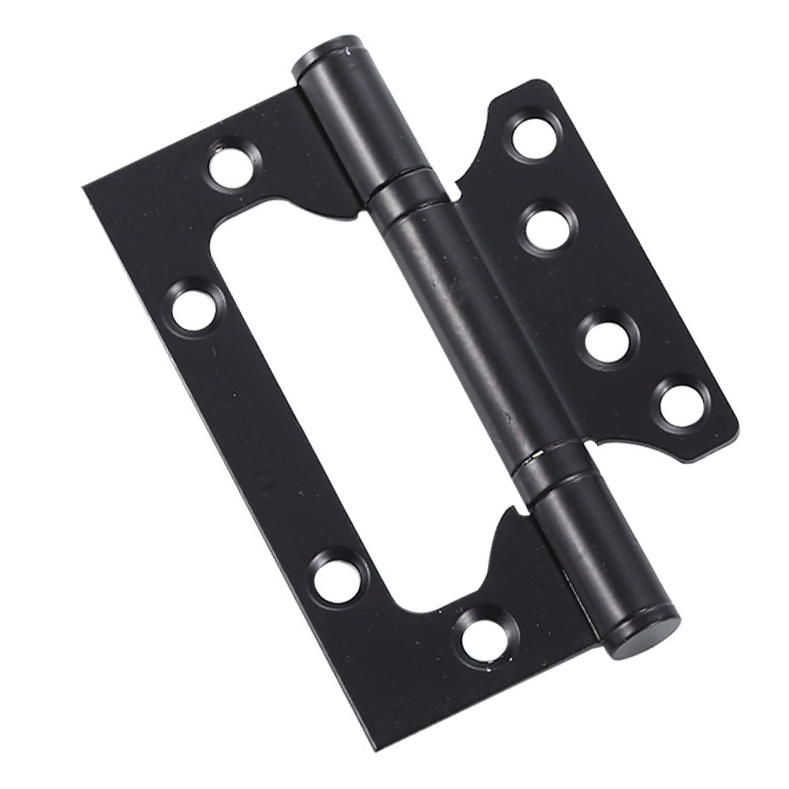 6 piezas con tornillos de montaje, bisagras de acero inoxidable de 4 x 3 pulgadas, bisagras de puerta de embutida, bisagras de gabinete de muebles vintage, negro (negro)