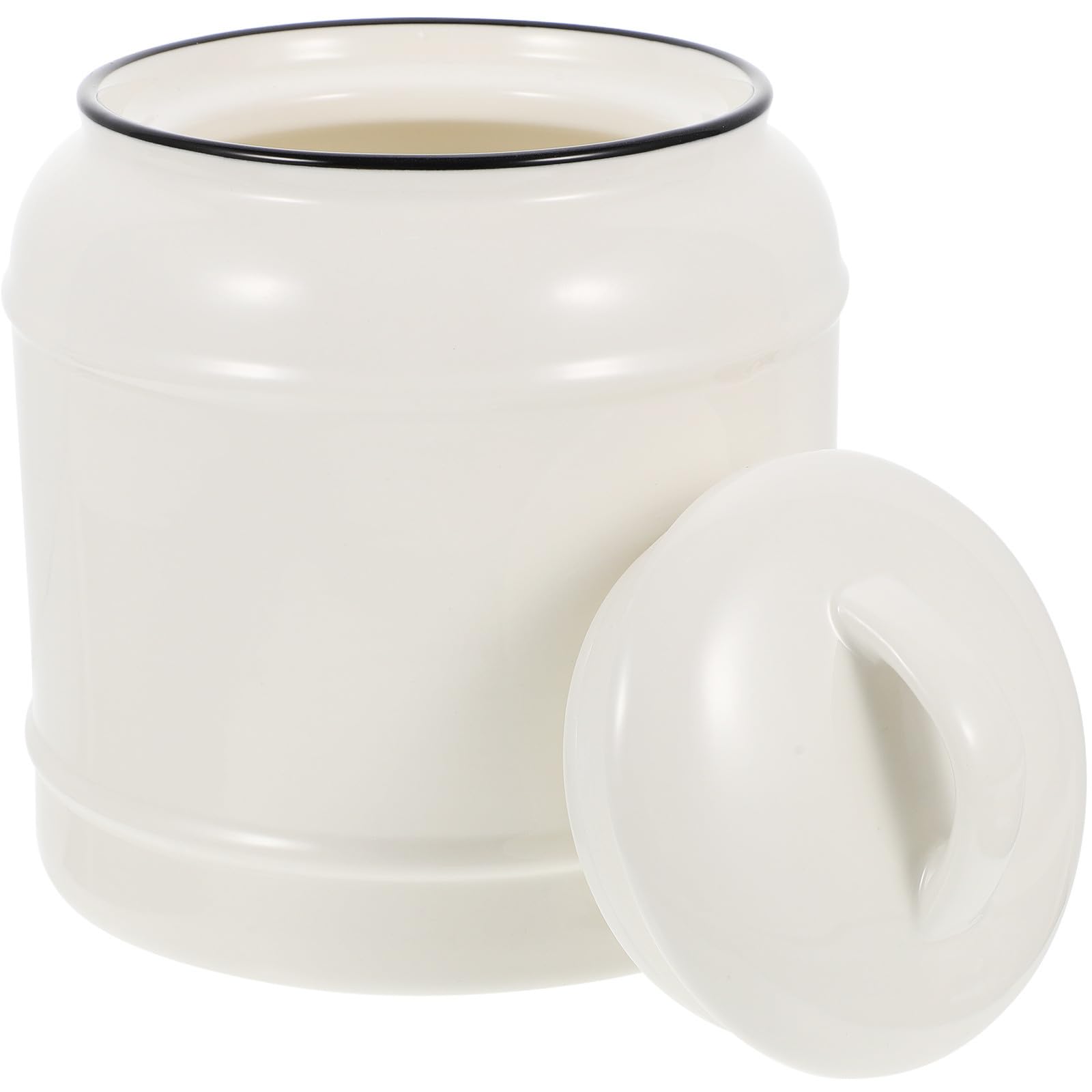 ABOOFAN Tarro Ahorro de Espacio de Cerámica Blanco de 2200ml con Tapa Hermética para Almacenar Alimentos y Uso en Cocina o Despensa
