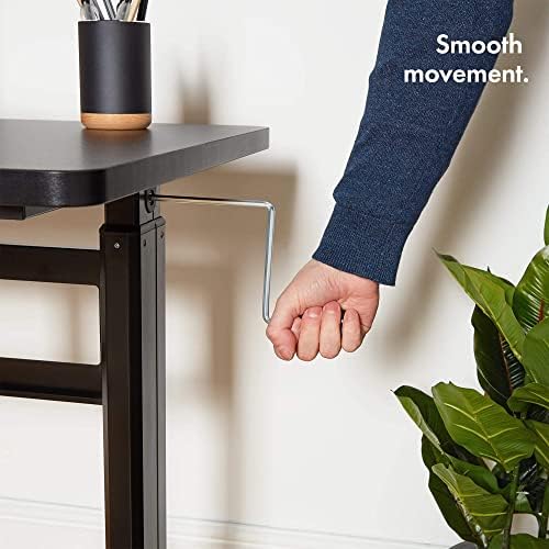 VonHaus Standing Desk with Desktop Height Adjustable Manual Crank  Ergonomic Sit-Stand Rising Work Platform - Manual Height Adjustment 74-121cm