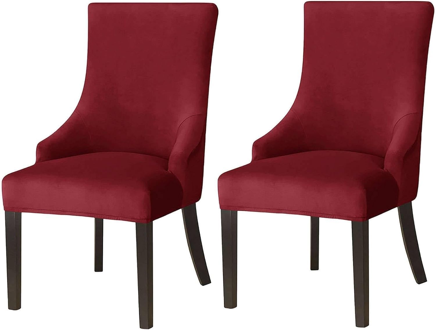ELYSYSRL Velvet Wingback Side Chair Cover Set of 1/2/4/6 Wingback Dining Chair Covers Slipcovers Stretch Sloping Armchair Cover Chair Cover Protector for Kitchen Banquet (Color : #7, Size : 2pcs)