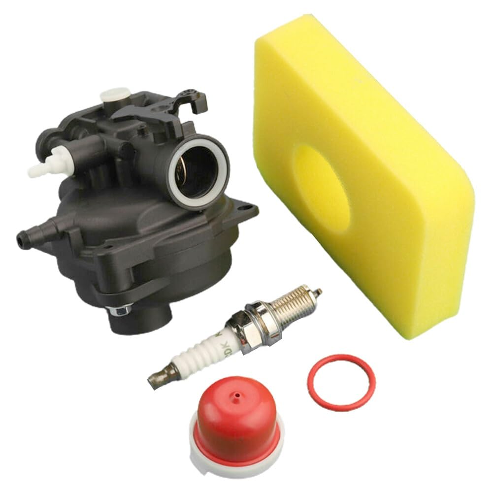 Carburateur et filtre à air pour moteur 591324 de tondeuse à gazon - Lot de 4 pièces noires