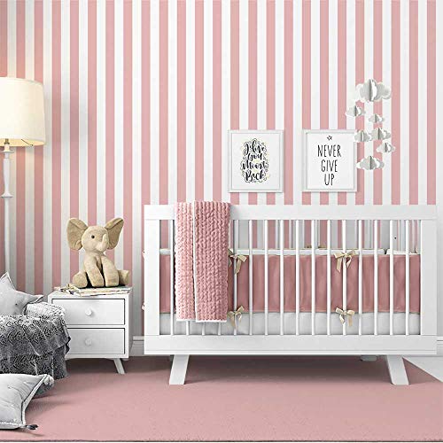 Papel De Parede Adesivo Infantil Lavável Listrado Rosa Heloísa