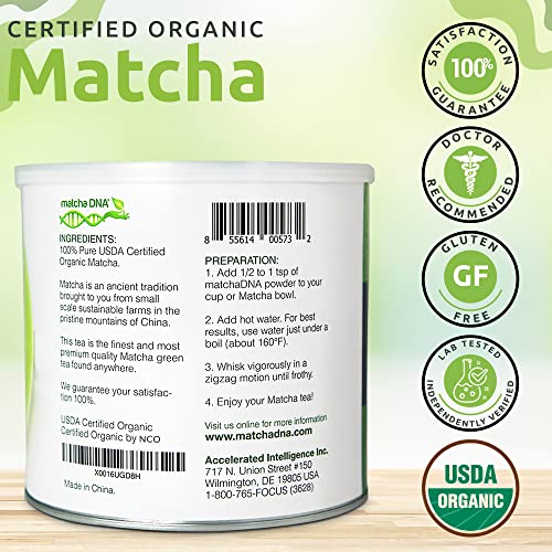 Matcha Dna ORGANIC MATCHA GREEN TEA POWDER 1 LB TIN Certified Organic Matcha Green Tea Powder thumb #1