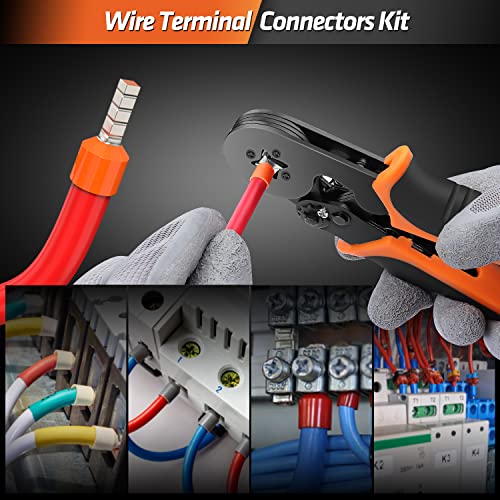 SOMELINE® Pince à sertir avec 24 Tailles de Cosses Electriques à Sertir, 0,25-10mm² Pince à Sertir Cosse Electrique, Pinces à Sertir à Cliquet, Pince à Sertir les Cosses de Fils, Pince Electricien – Image 6