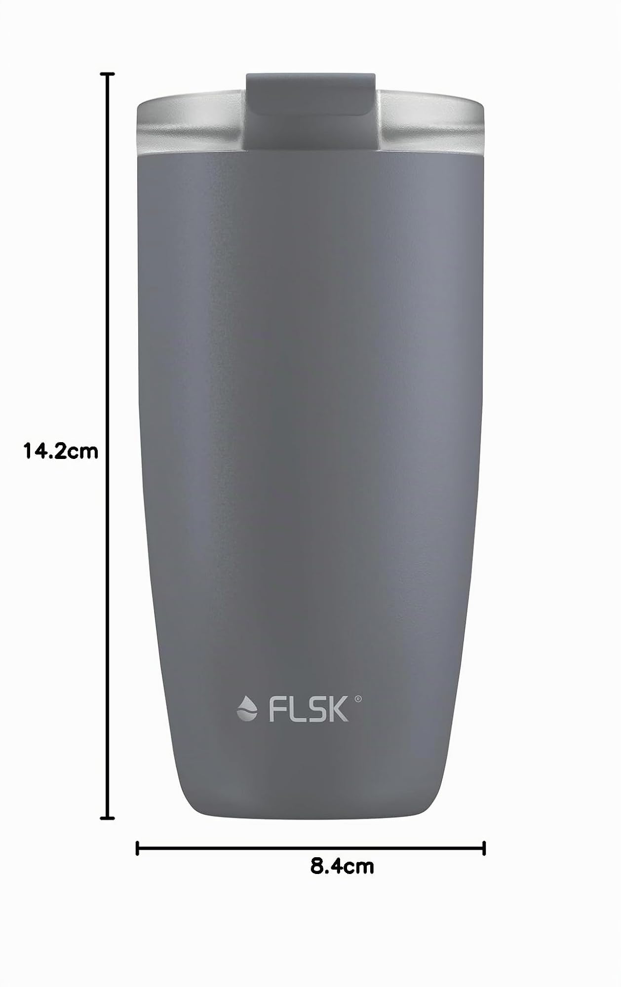 FLSK CUP Edelstahl Mehrwegbecher für unterwegs (350 ml, 500 ml) - 3 h heiß, auslaufsicher, inkl. plastikfreier Tubebox und Mikrofaser-Buddy, ideal für Reisen, Büro oder Auffüllen im Café