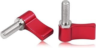 SPEEDWOX 2 Pcs M6 17mm Screw with Handle Thumb Screw Male Threading Rotating Knob Adjustable Thumb Lever Screw Rotating Knob Adjustable Thumb Lever Screw Rotating Knob with Single Wing(Red)