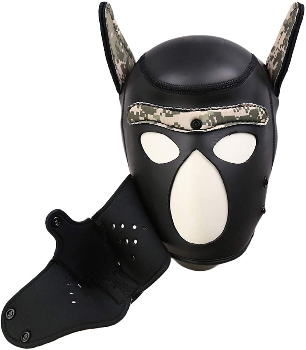Maschera per cani in morbido lattice Petplay maschera per cani con orecchie maschere per cani maschere per cani e cani con bocca rimovibile, adatta per Halloween, feste in vacanza