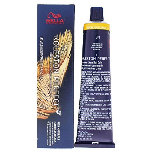 Wella Koleston Perfect Permanent Creme Hair Color - 8 1 Light Blonde-ash By for Unisex - 2 Ounce Hair Color, 2 Ounce