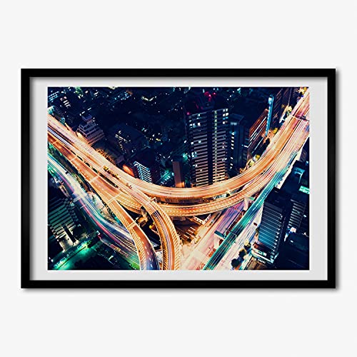 Cadre Bois Moderne 70x50 Affiche Tokio Tableau Peinture