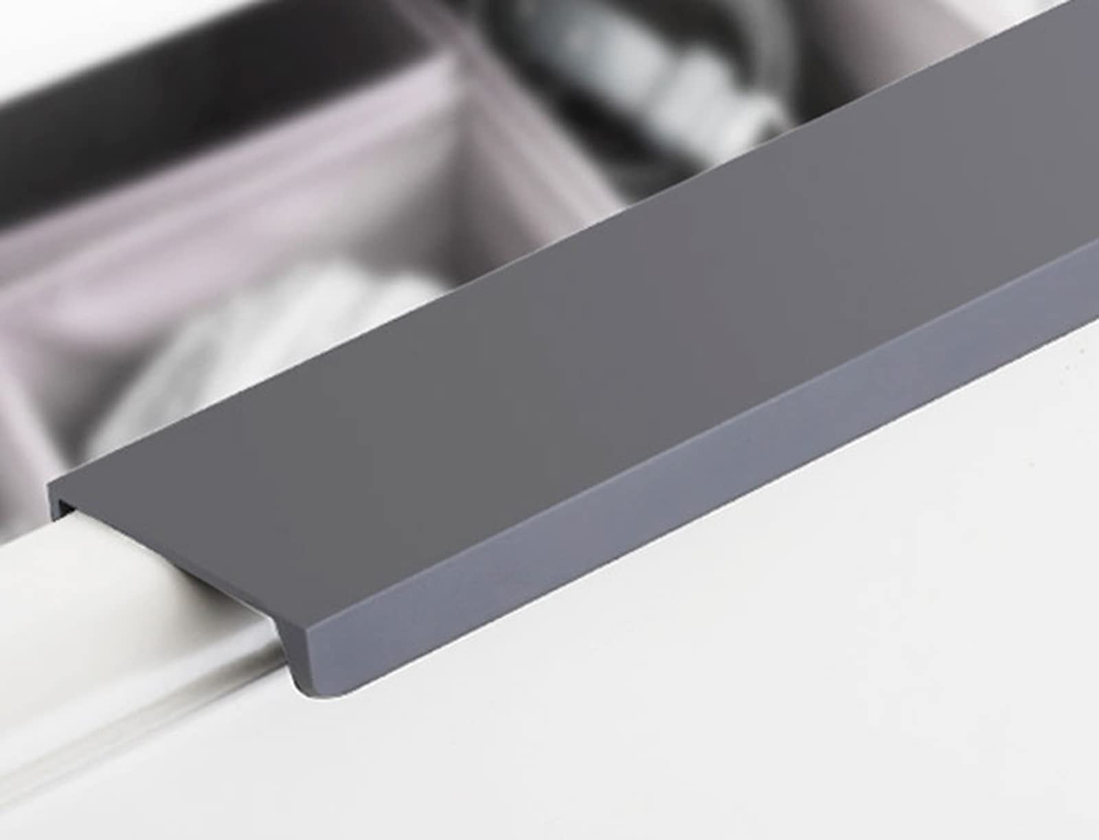 MNGHAYYR Concealed Finger Edge Cabinet Pulls Concealed Invisible Flush Recessed Drawer Door Handle for Kitchen Cabinet Dresser 80-1200mm(Length 800mm)