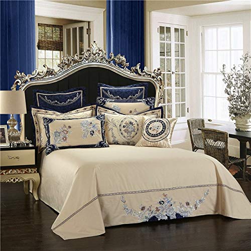 RONGXIE Wedding giftEgyptian cotton Jacquard Bedding Set King Queen Size Bed Sheet set Duvet cover Pillowcases