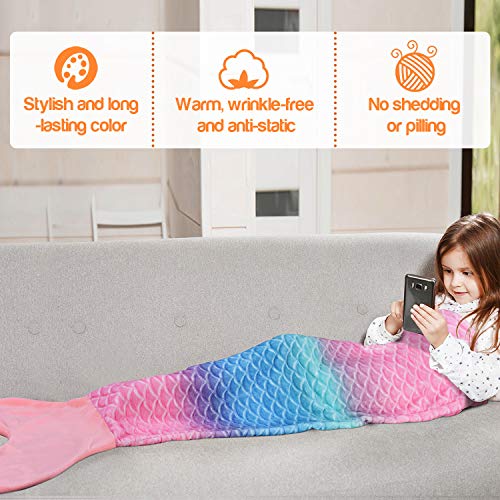 Cobertor infantil Catalonia com cauda de sereia, cobertor de flanela de pelúcia super macio para dor