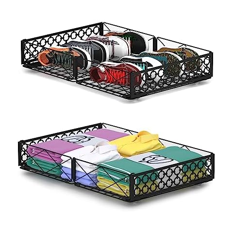 NADAMOO Under Bed Storage with Wheels, 2 Pack Rolling Under Bed Storage Containers，Foldable Metal Under the Bed Organizer Bins for Bedroom Clothes Shoes Blankets Cover
