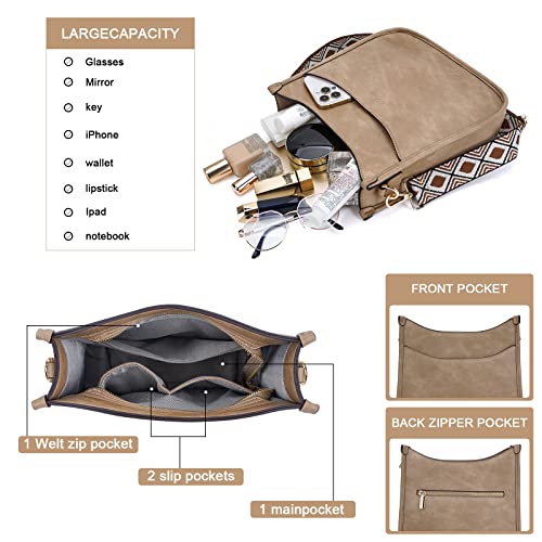 Image of Women's Shoulder Handbags Fashion Vegan Leather Crossbody Bag Shoulder Purse For Ladies with 2PCS Adjustable Strap