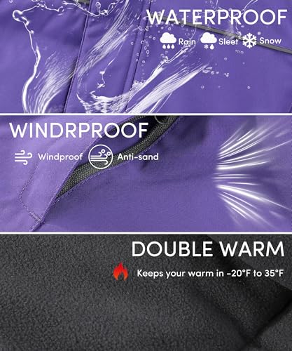 Image of Hiheart Boys Girls Winter Ski Jacket & Pants Set 2-Piece Snowsuit