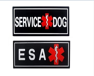 Service Dogs Patch, ESA Patch motional Support Animal Patch for Dog Harness and Vest ESA Removable 3D Rubber Patches Hook Backing for Small or Large Service Dogs Patch-2 Pieces